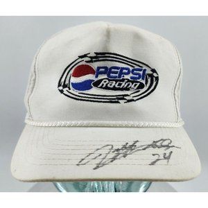 VTG Pepsi‎ Racing White Trucker Rope Hat Signed by JEFF GORDON #24 Youngan OSFA